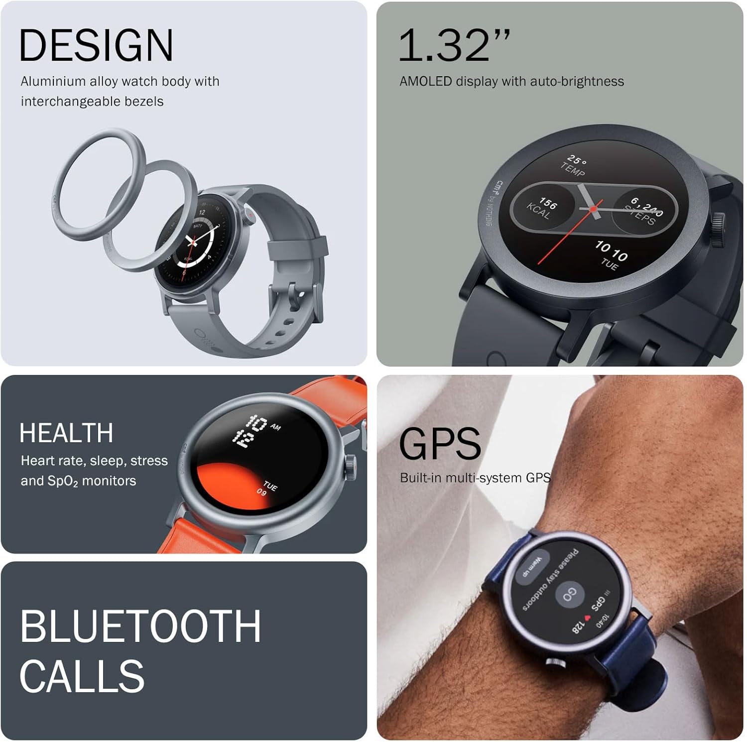 CMF BY NOTHING Watch Pro 2, 1.32" AMOLED, Auto-Brightness,Gesture Control, 3D Warmup Wuide, GPS Smartwatch