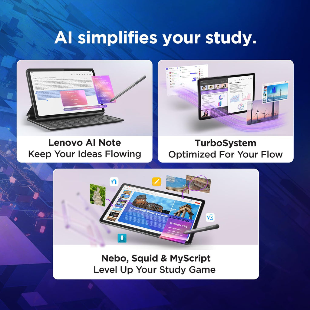 Lenovo Idea Tab Smartchoice |11" Display, 2.5K Resolution, 90Hz Refresh|8GB RAM, 256GB ROM| MediaTek Dimensity 6300| 7040mAh|4 Speakers| USB-C |Wi-Fi | Luna Grey