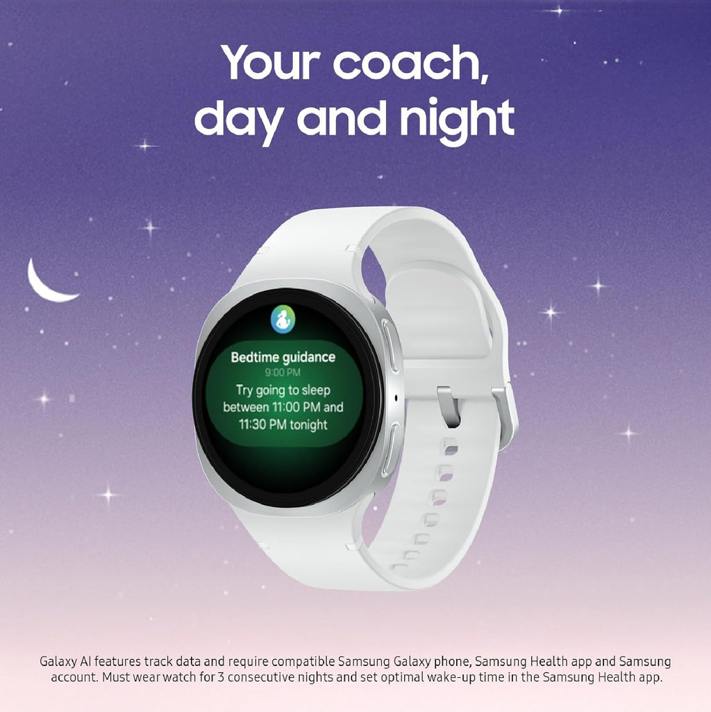 Samsung Galaxy Watch 8 (2025) 40mm Bluetooth Smartwatch, Cushion Design, Fitness Tracker, Sleep Coaching, Running Coach, Energy Score, Heart Rate Tracking