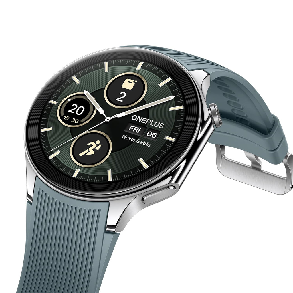 OnePlus Watch 2 with Wear OS 4,Snapdragon W5 Chipset,Upto 100hrs battery life,1.43’’ AMOLED Display,Stainless Steel & Sapphire Crystal build,Dual Frequency GPS,5 ATM, IP68 & BT Calling