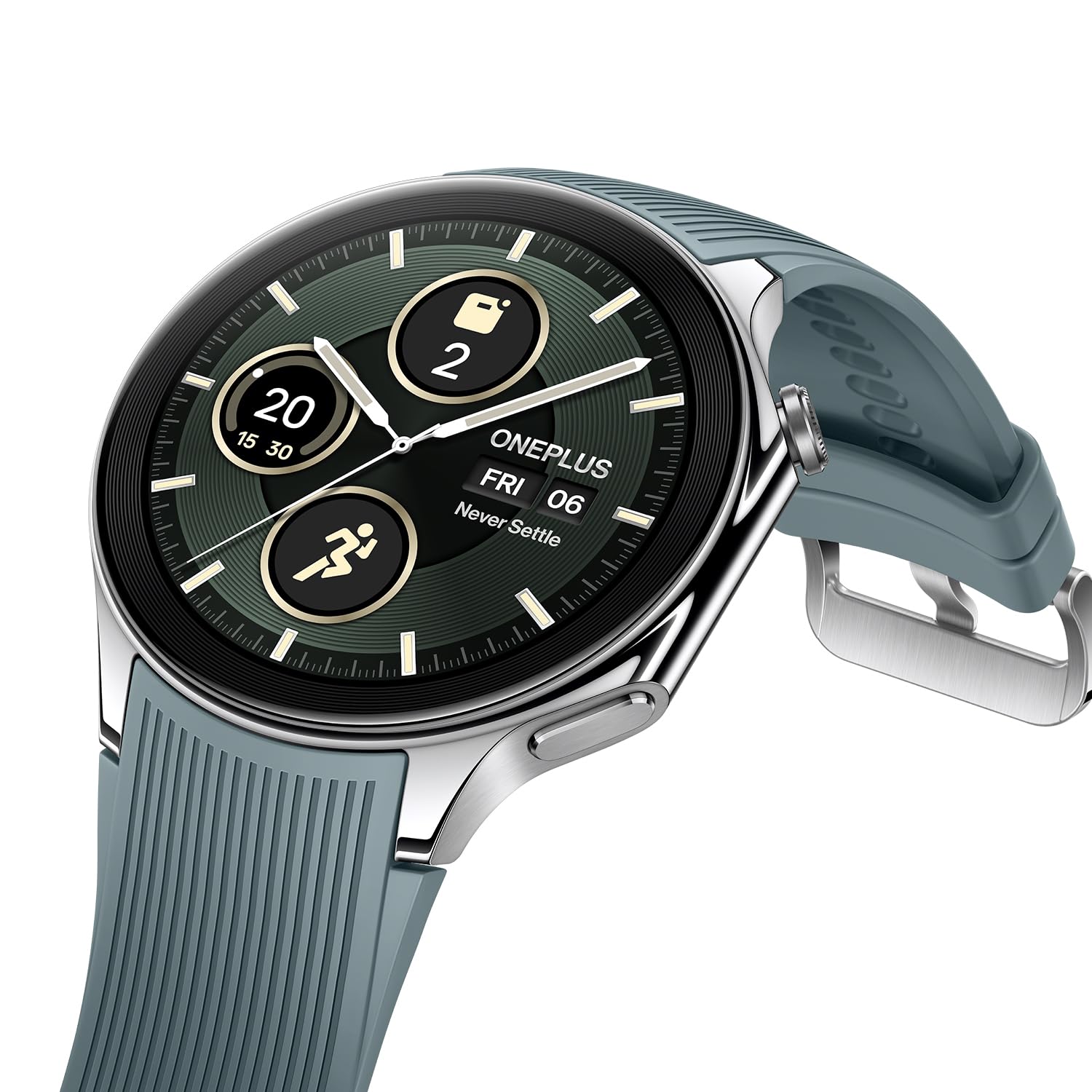 OnePlus Watch 2 with Wear OS 4,Snapdragon W5 Chipset,Upto 100hrs battery life,1.43’’ AMOLED Display,Stainless Steel & Sapphire Crystal build,Dual Frequency GPS,5 ATM, IP68 & BT Calling