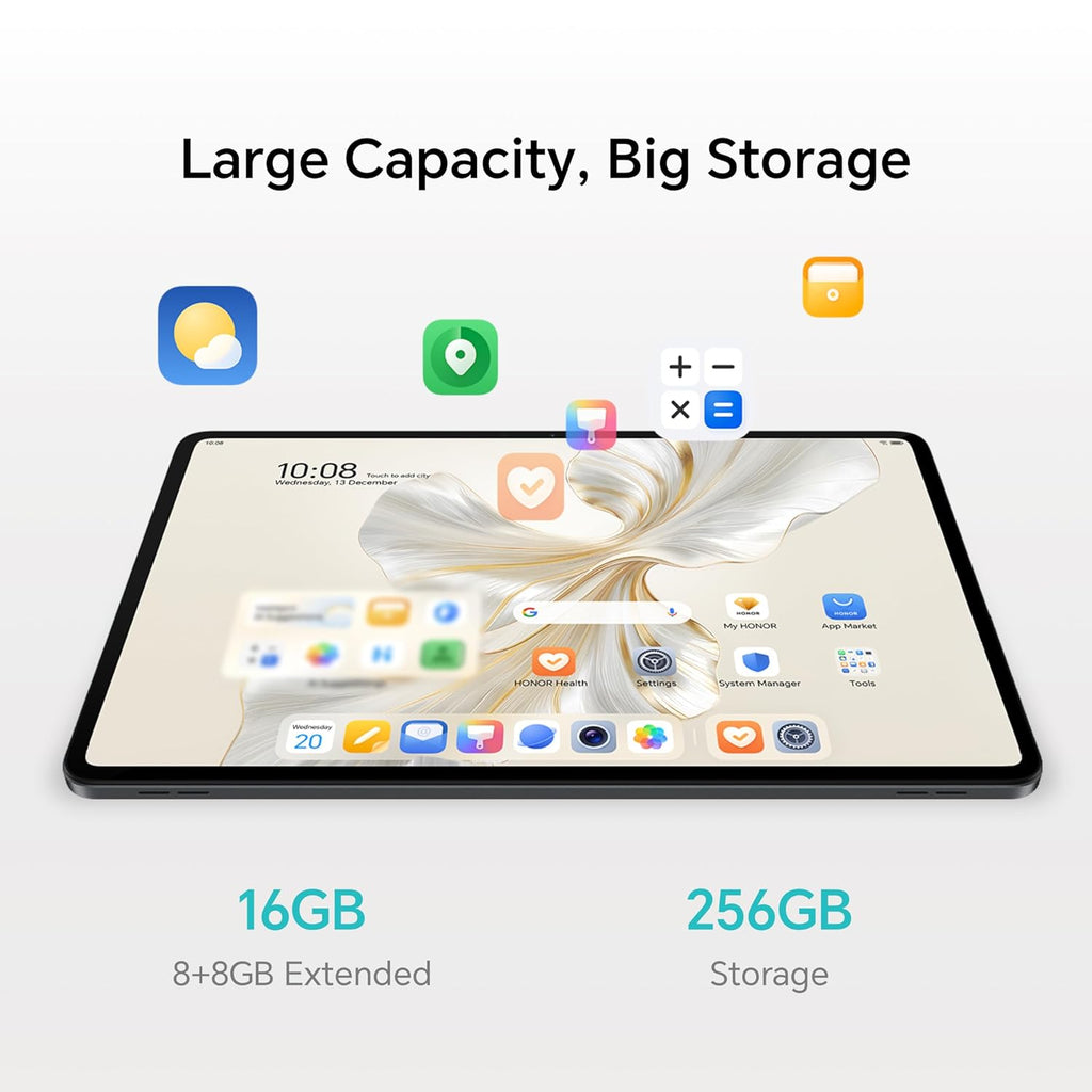 HONOR Pad 9 with Free Bluetooth Keyboard, 12.1-Inch 2.5K Display, 16GB, 256GB Storage, Snapdragon 6 Gen 1 (4nm), 8 Speakers, Up-to 17 Hours, Android 13, WiFi Tablet, Metal Body, Gray