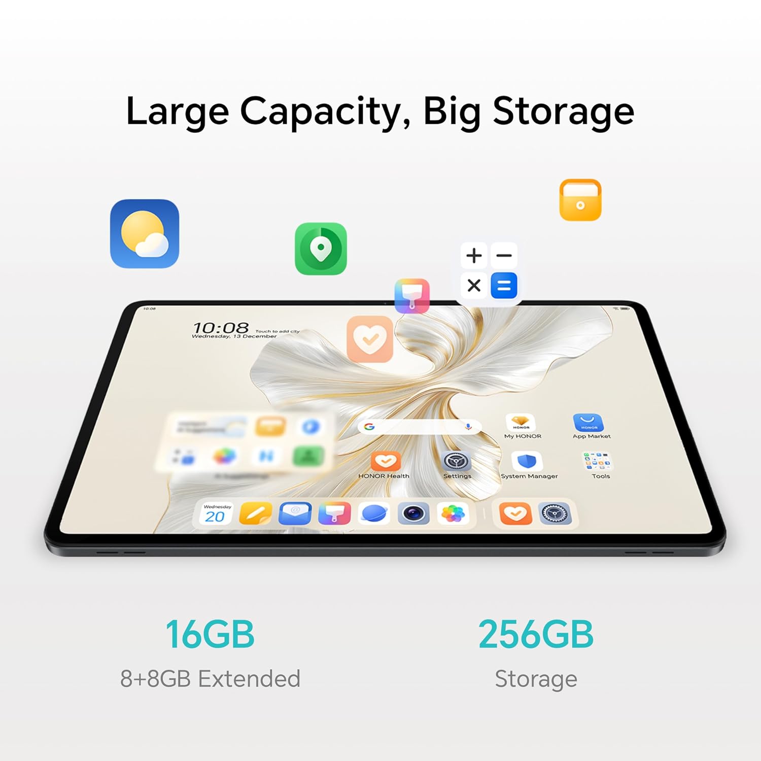 HONOR Pad 9 with Free Bluetooth Keyboard, 12.1-Inch 2.5K Display, 16GB, 256GB Storage, Snapdragon 6 Gen 1 (4nm), 8 Speakers, Up-to 17 Hours, Android 13, WiFi Tablet, Metal Body, Gray