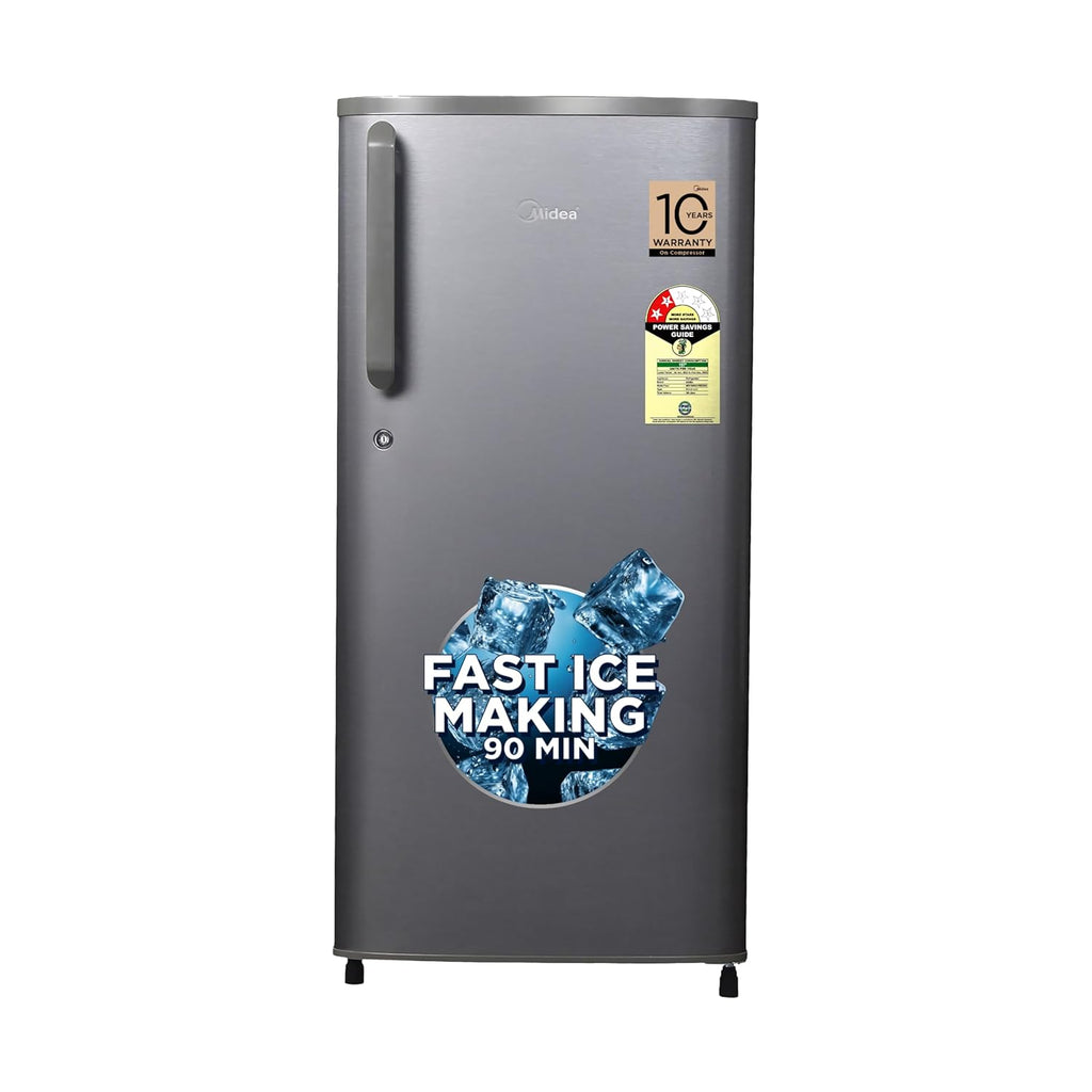 Midea, 190 L, Direct Cool Refrigerator , 2 Star, Silver, Handle MRD190D2HPBS