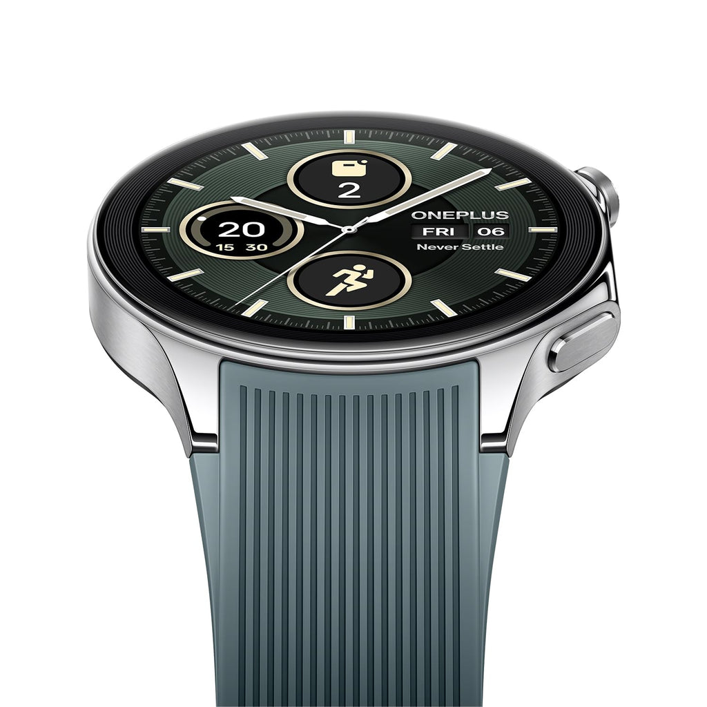 OnePlus Watch 2 with Wear OS 4,Snapdragon W5 Chipset,Upto 100hrs battery life,1.43’’ AMOLED Display,Stainless Steel & Sapphire Crystal build,Dual Frequency GPS,5 ATM, IP68 & BT Calling