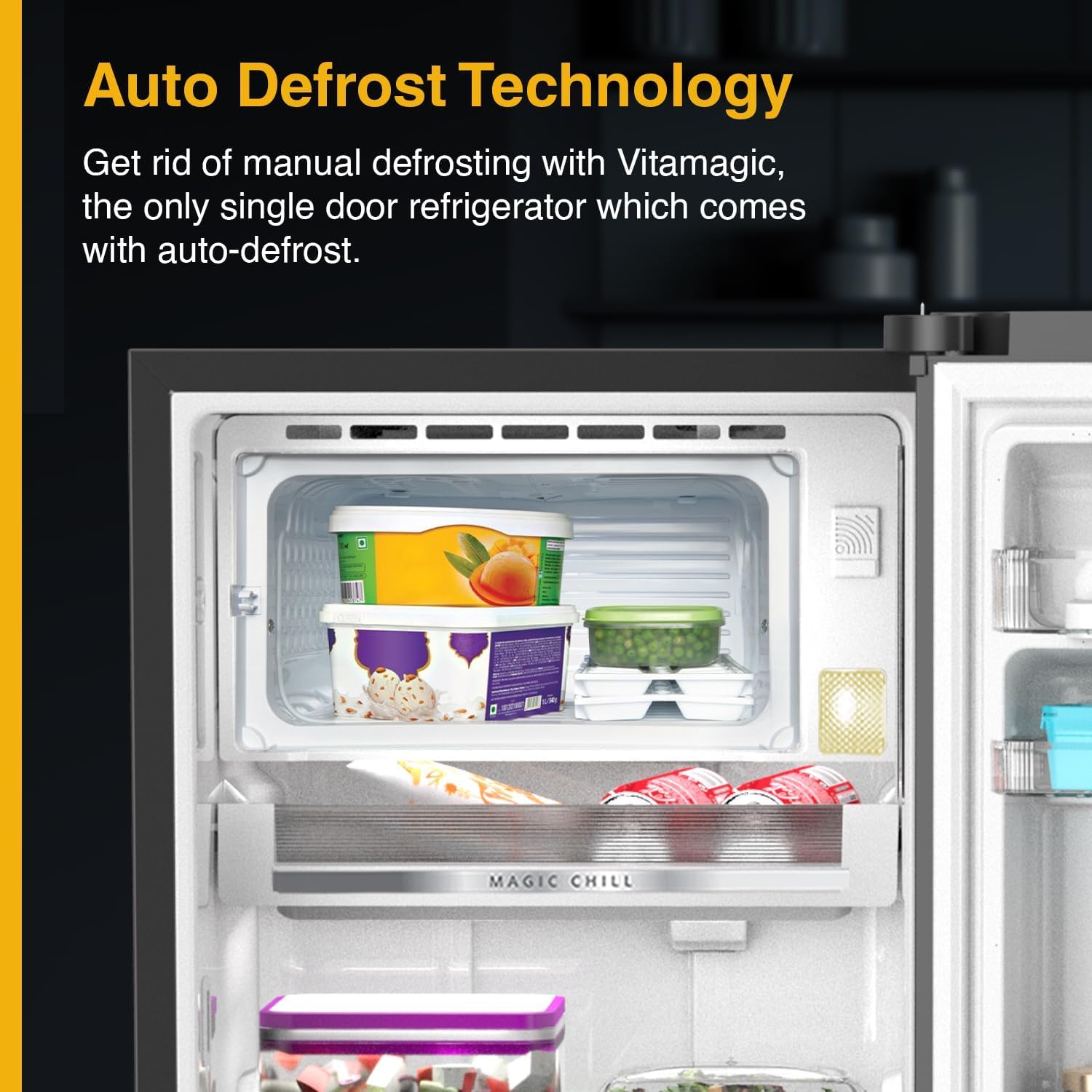 Whirlpool 192 L 3 Star Vitamagic PRO Frost Free Direct-Cool Single Door Refrigerator (215 VMPRO PRM 3S RADIANT STEEL-Z Fridge, Silver)