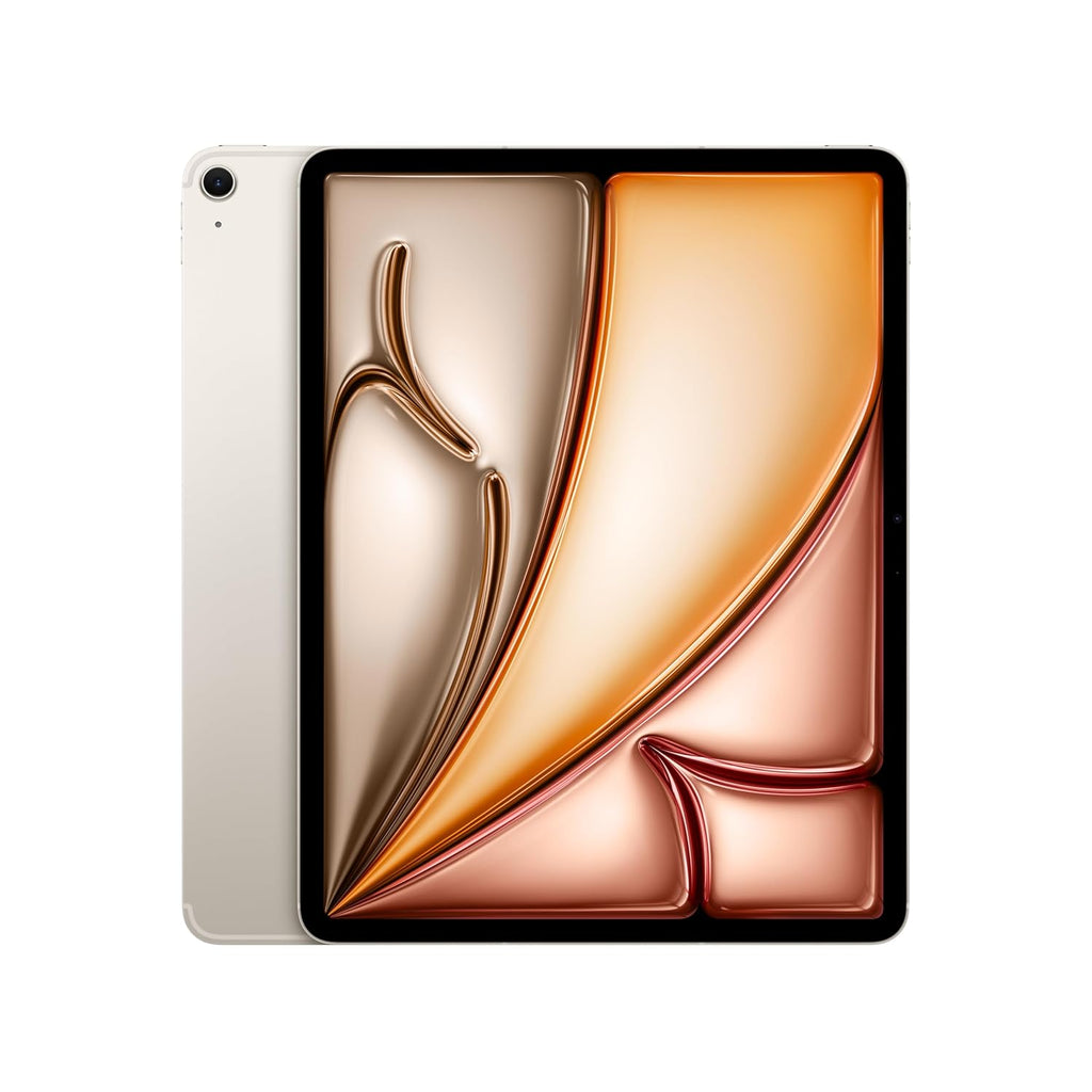 Apple iPad Air 13″ with M3 chip: Built for Apple Intelligence, Liquid Retina Display, 256GB, 12MP Front/Back Camera, Wi-Fi 6E + 5G Cellular, Touch ID, All-Day Battery Life — Starlight
