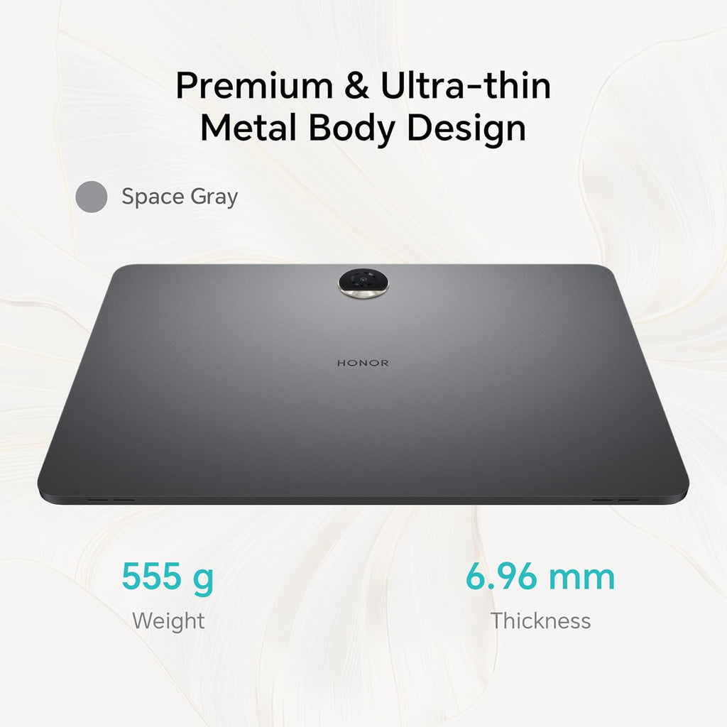 HONOR Pad 9 with Free Bluetooth Keyboard, 12.1-Inch 2.5K Display, 16GB, 256GB Storage, Snapdragon 6 Gen 1 (4nm), 8 Speakers, Up-to 17 Hours, Android 13, WiFi Tablet, Metal Body, Gray