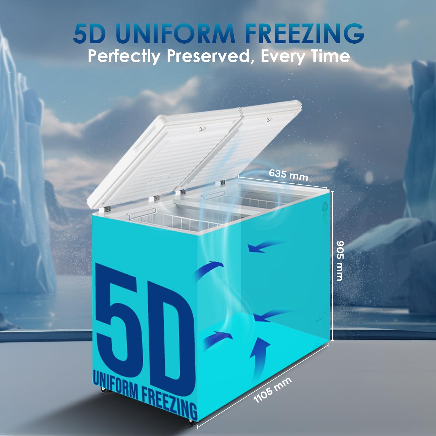 Haier 301 L Double Door Standard Deep Freezer  (White, Convertible Freezer, HFC-320DM5, 5 Star)