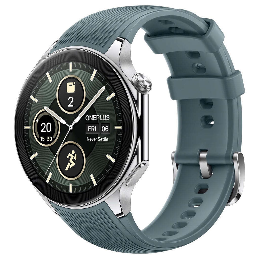 OnePlus Watch 2 with Wear OS 4,Snapdragon W5 Chipset,Upto 100hrs battery life,1.43’’ AMOLED Display,Stainless Steel & Sapphire Crystal build,Dual Frequency GPS,5 ATM, IP68 & BT Calling