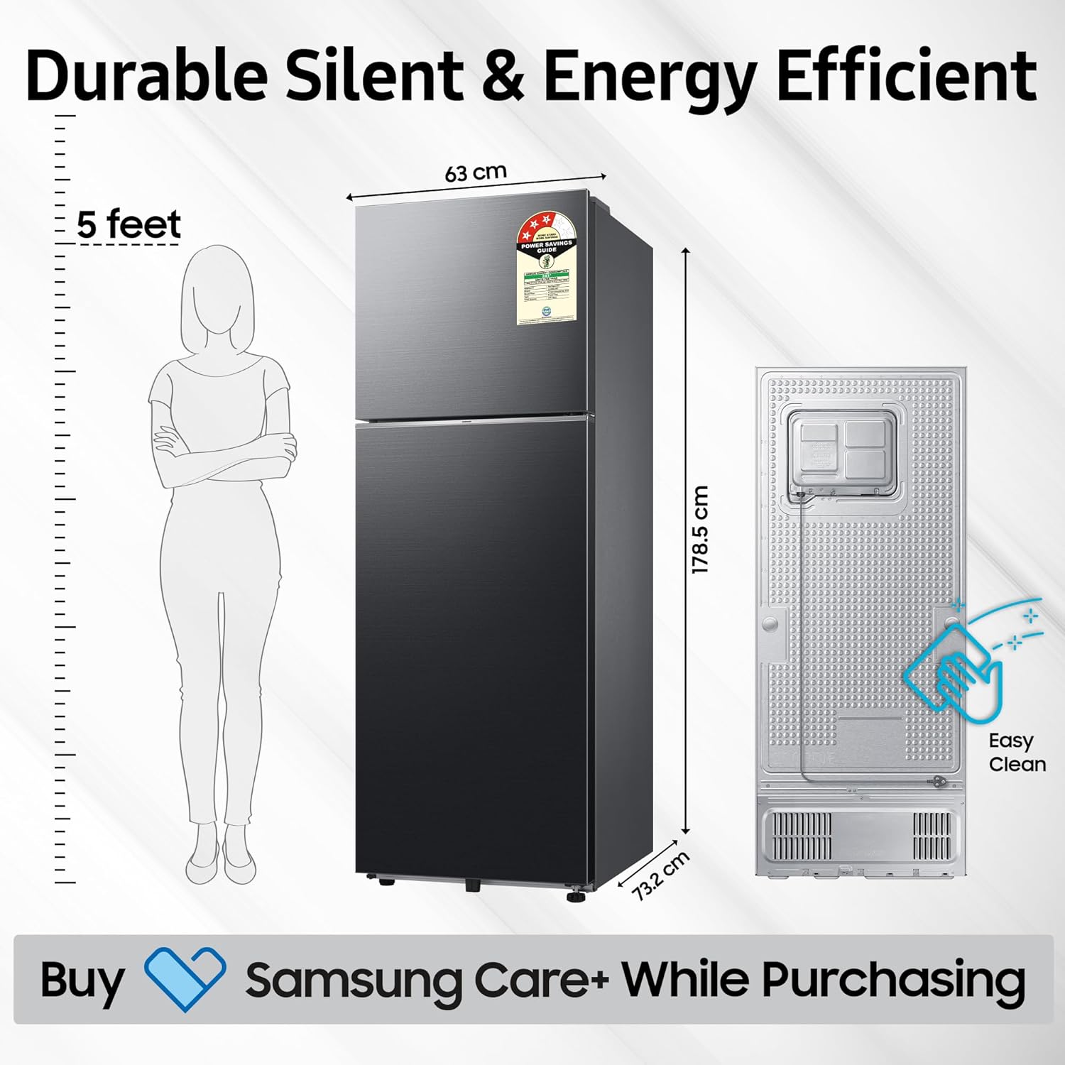 Samsung 350 L, 3 Star, Convertible 5-in-1, Digital Inverter, Frost Free Double Door, WiFi Enabled Bespoke AI Refrigerator (RT38DG5A4DBXHL, Luxe Black)