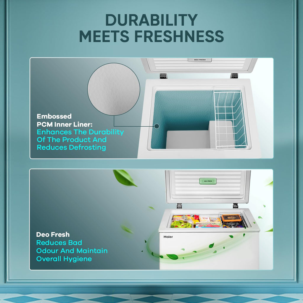 Haier 102 L Single Door Standard Deep Freezer  (White, HFC 145 SM5)
