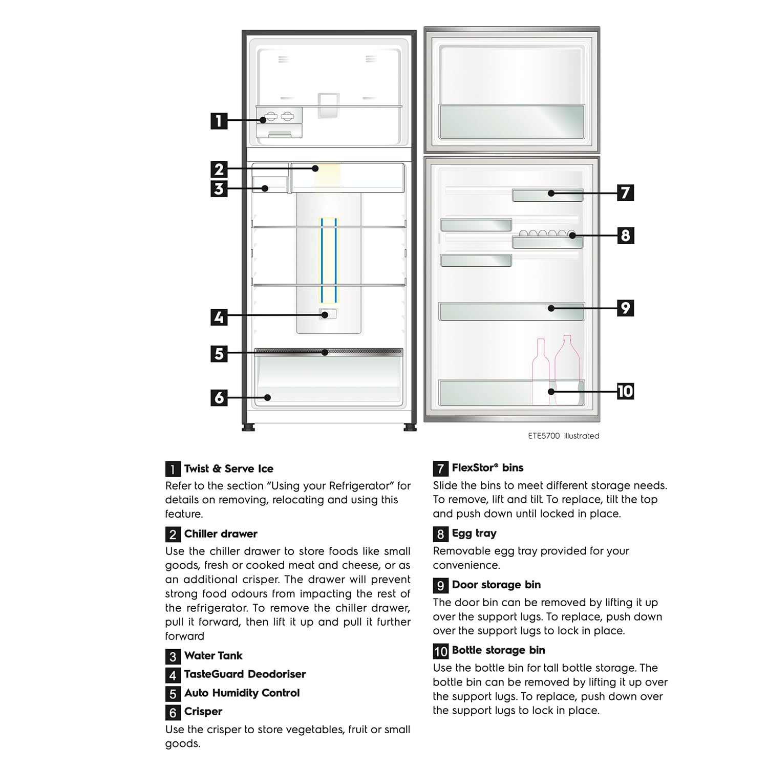 Electrolux 461L Frost Free Inverter Double Door Refrigerator, Top Freezer, TasteLockAuto & TasteGuard Technology, Arctic Silver Steel, UltimateTaste 500, ETB4600C-A | Open Box like New |
