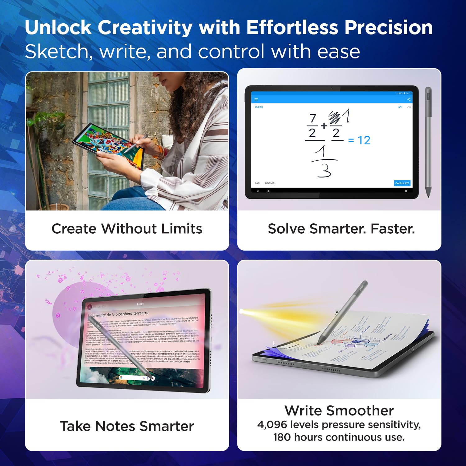 Lenovo Idea Tab Smartchoice |11" Display, 2.5K Resolution, 90Hz Refresh|8GB RAM, 256GB ROM| MediaTek Dimensity 6300| 7040mAh|4 Speakers| USB-C |Wi-Fi | Luna Grey