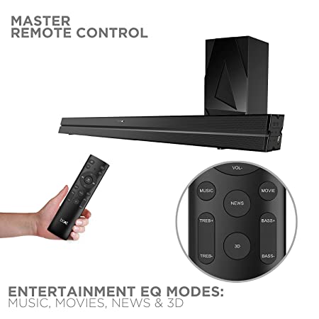 boAt Aavante Bar 2050 | Premium Sound Bar with 160W Sound Output, 2.1 Channel, Bluetooth, AUX, USB Compatible