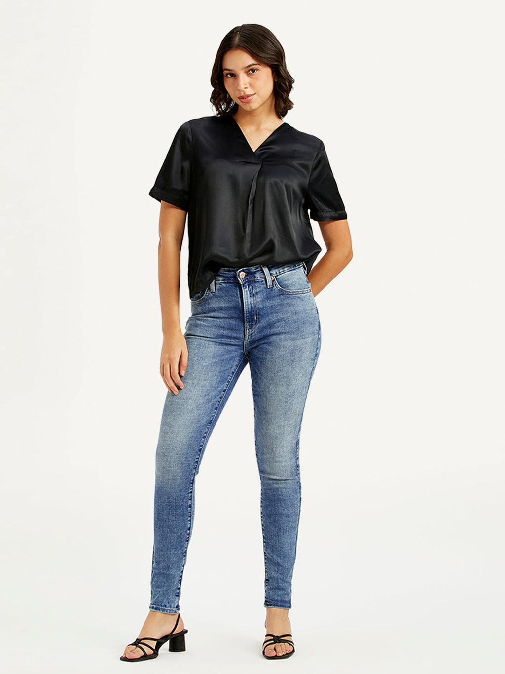 Women's 721 Blue Skinny Fit High Rise Jeans