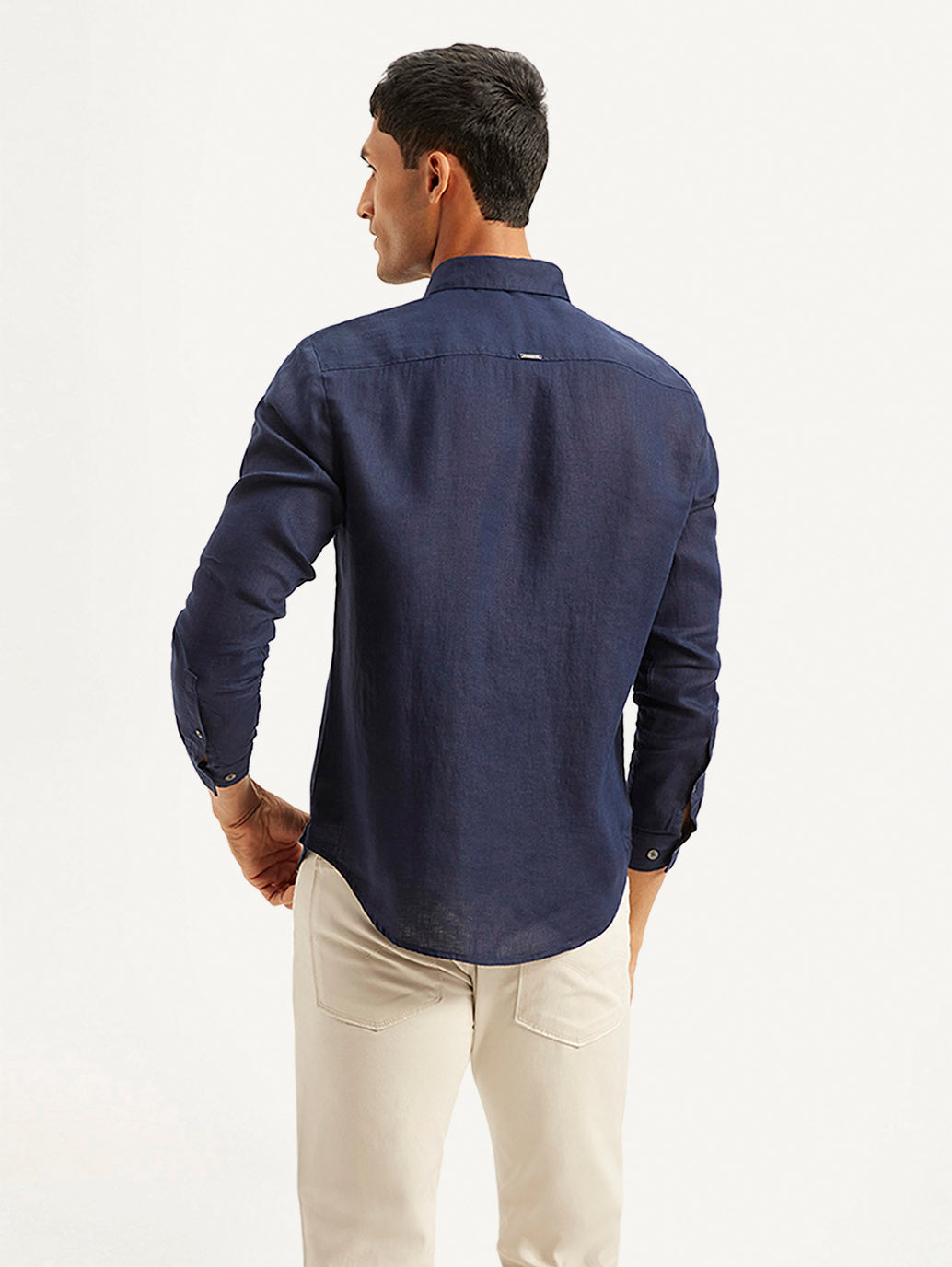 Men's Redloop Solid Regular Fit Linen Shirt