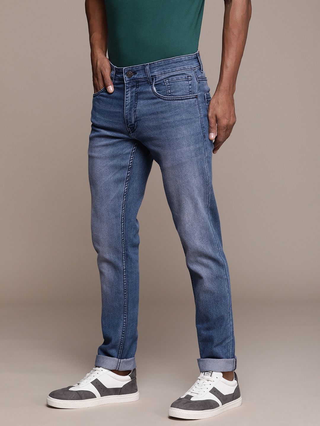Striking Slim Fit Mid-Rise Light Fade  Jeans