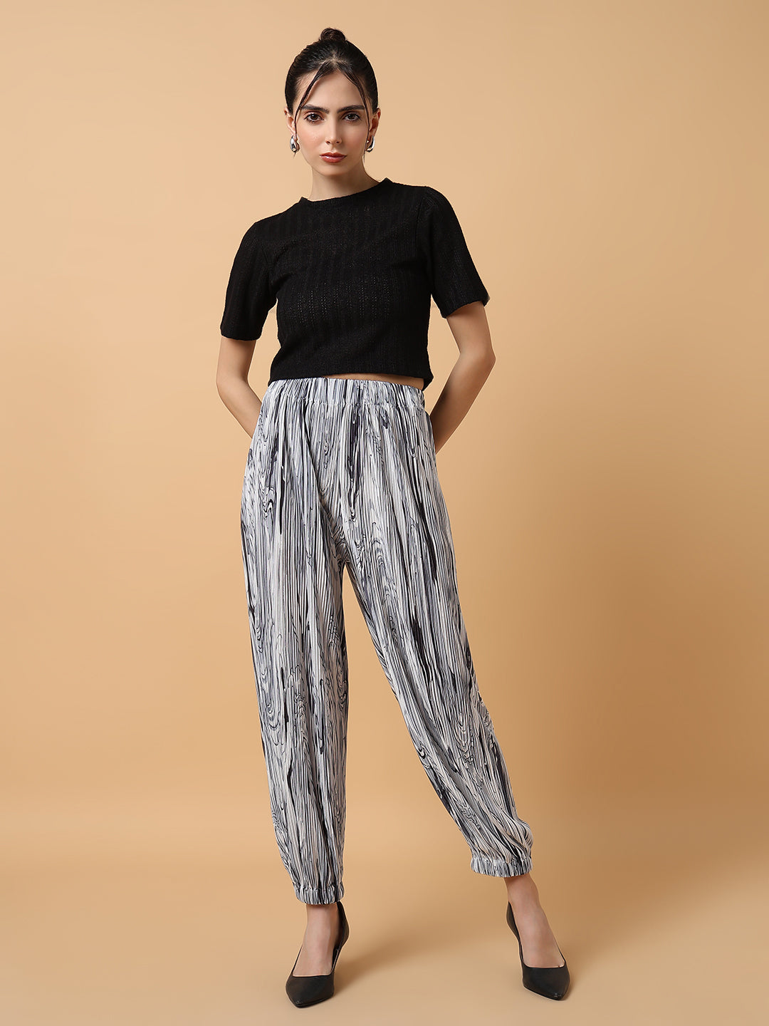 Women's Grey Comfort Slim Fit Trousers