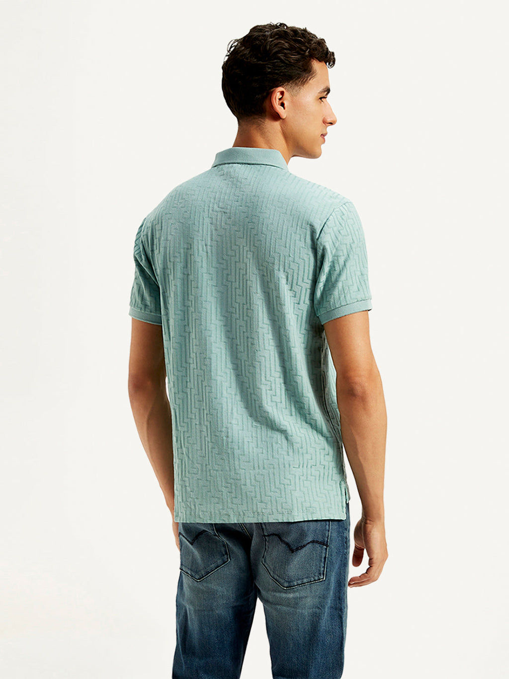 Men's Redloop Geometric Print Slim Fit Polo T-Shirt