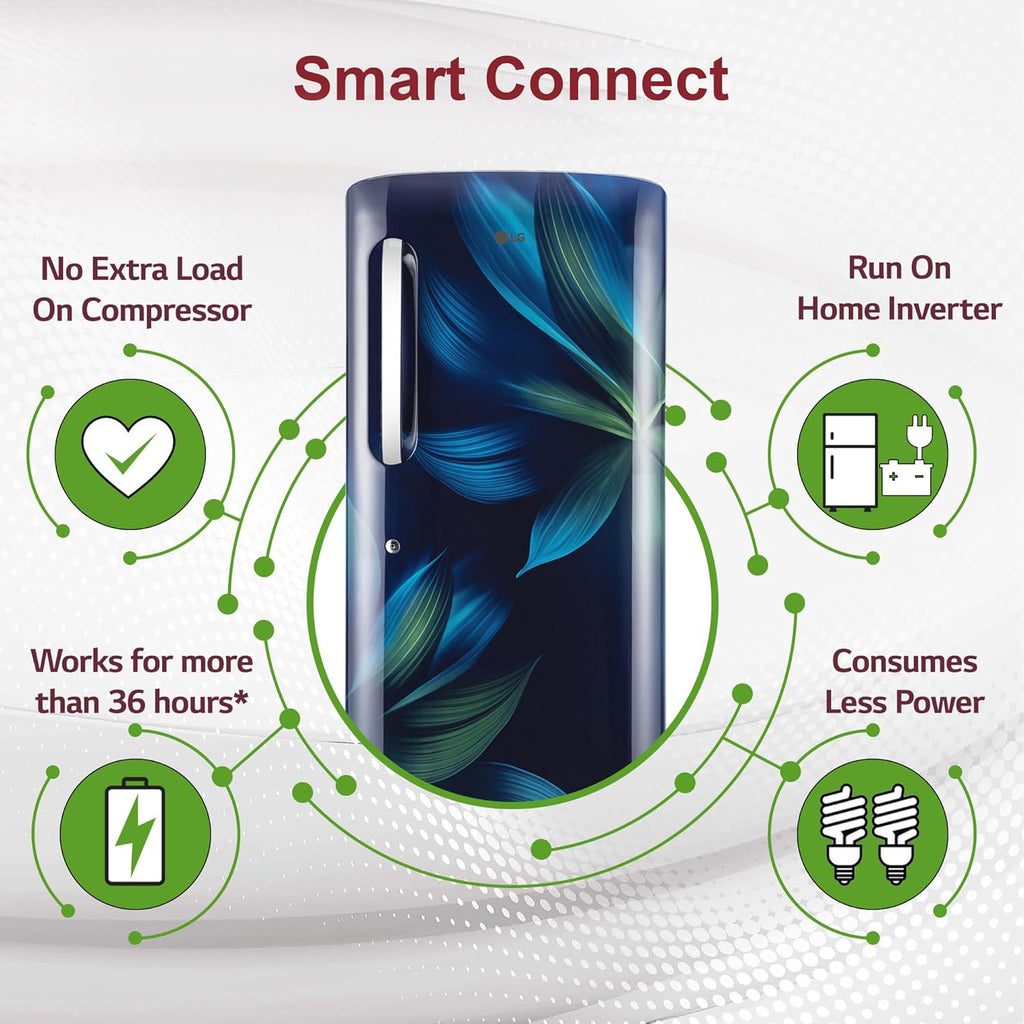 LG 210 L, 5 Star, Direct Cool, Smart Inverter Compressor, Single Door Refrigerator(GL-D231ABAU)