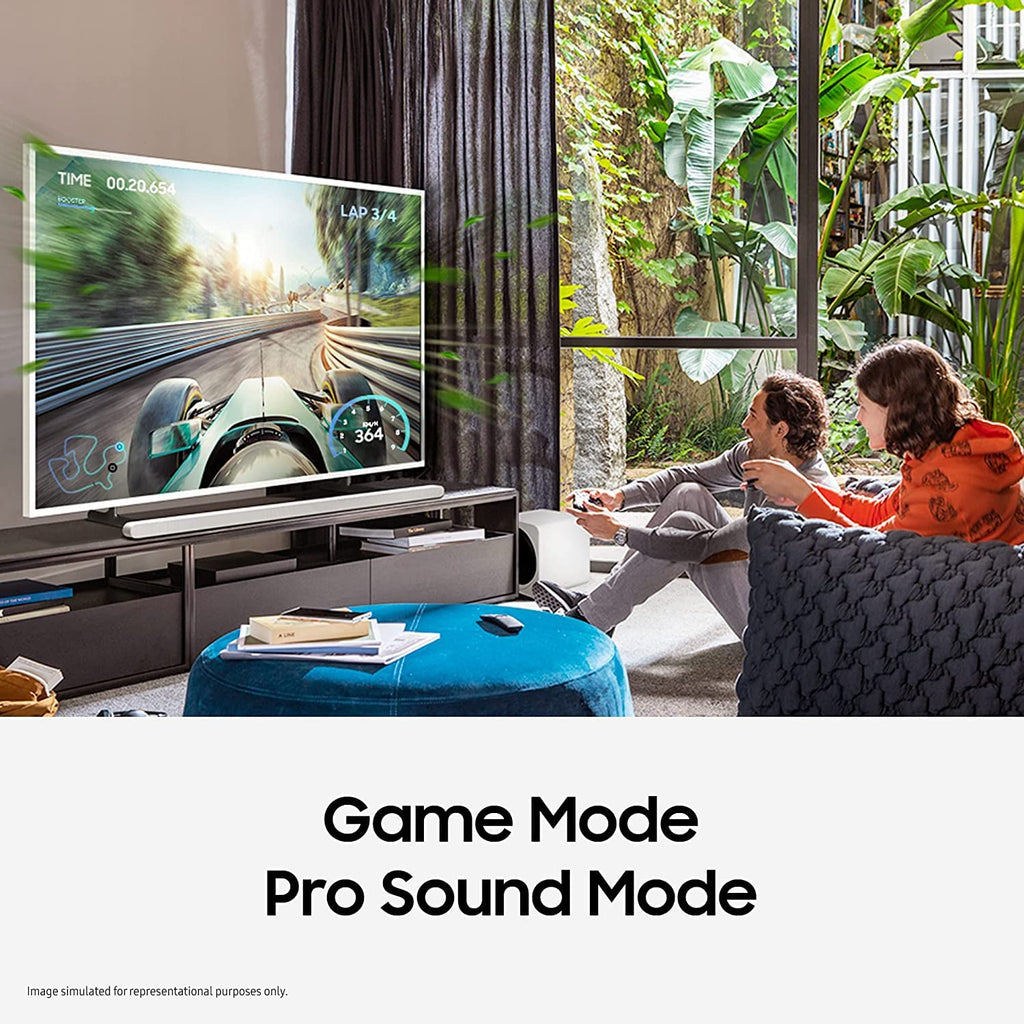 Samsung Q-Symphony Soundbar (HW-Q600C/XL), USB, Bluetooth with 3.1.2 Channel, Wireless Subwoofer, and 2 Up-Firing Speakers, Dolby Atmos Music (Black)
