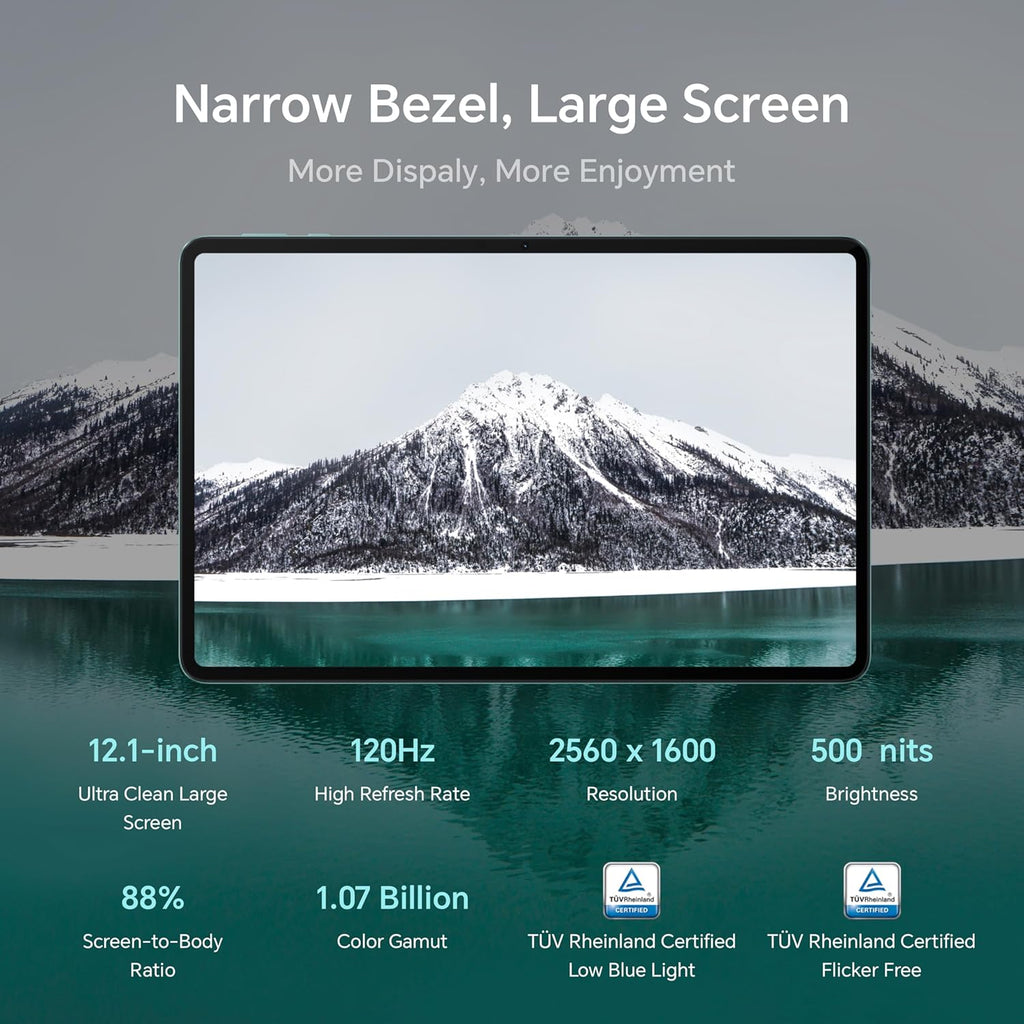 HONOR Pad 9 with Free Bluetooth Keyboard, 12.1-Inch 2.5K Display, 16GB, 256GB Storage, Snapdragon 6 Gen 1 (4nm), 8 Speakers, Up-to 17 Hours, Android 13, WiFi Tablet, Metal Body, Gray