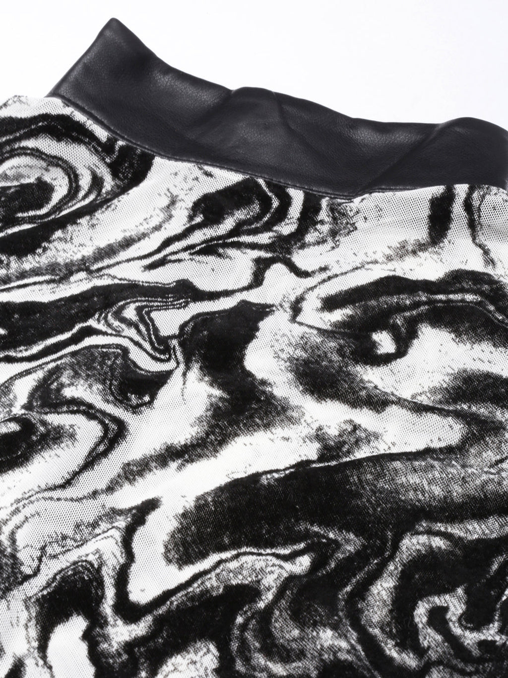 Women's Abstract Black Semi Sheer Top