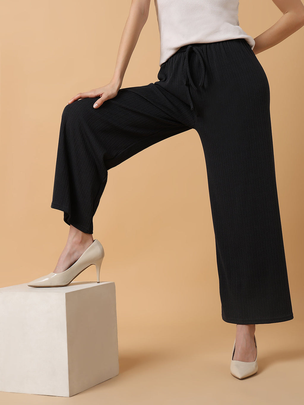 Women's Grey Comfort Slim Fit Trousers