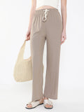 Women's Beige Comfort Slim Fit Trousers