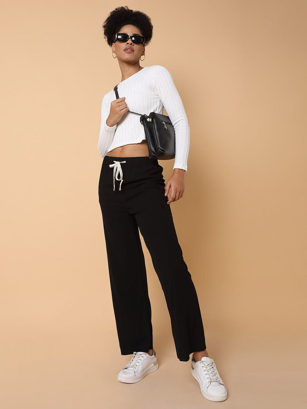 Women's Black Comfort Slim Fit Trousers