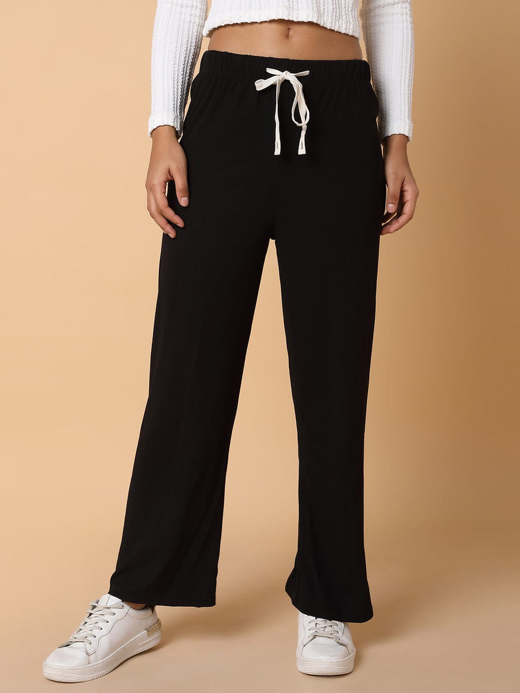 Women's Black Comfort Slim Fit Trousers