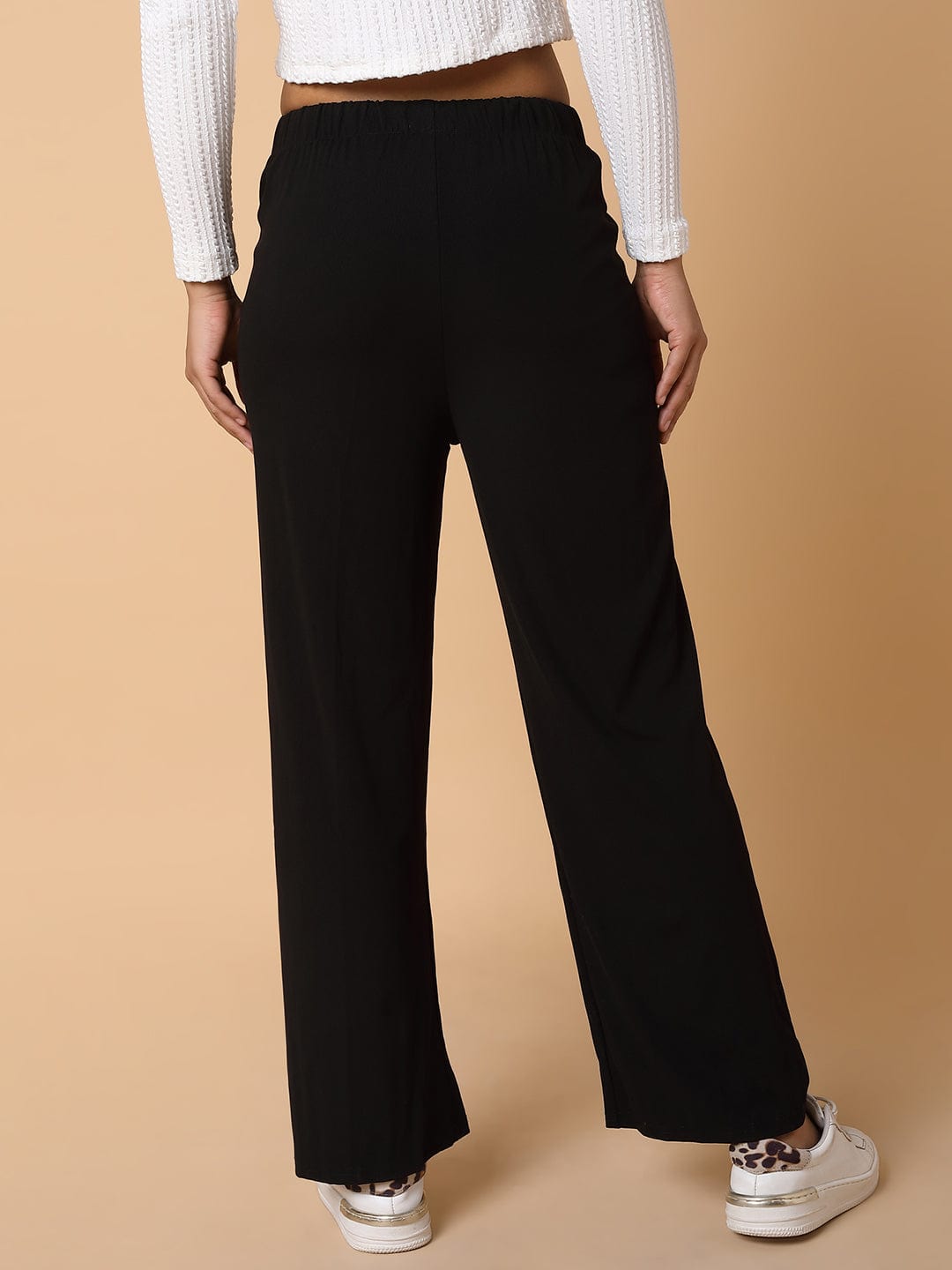 Women's Black Comfort Slim Fit Trousers