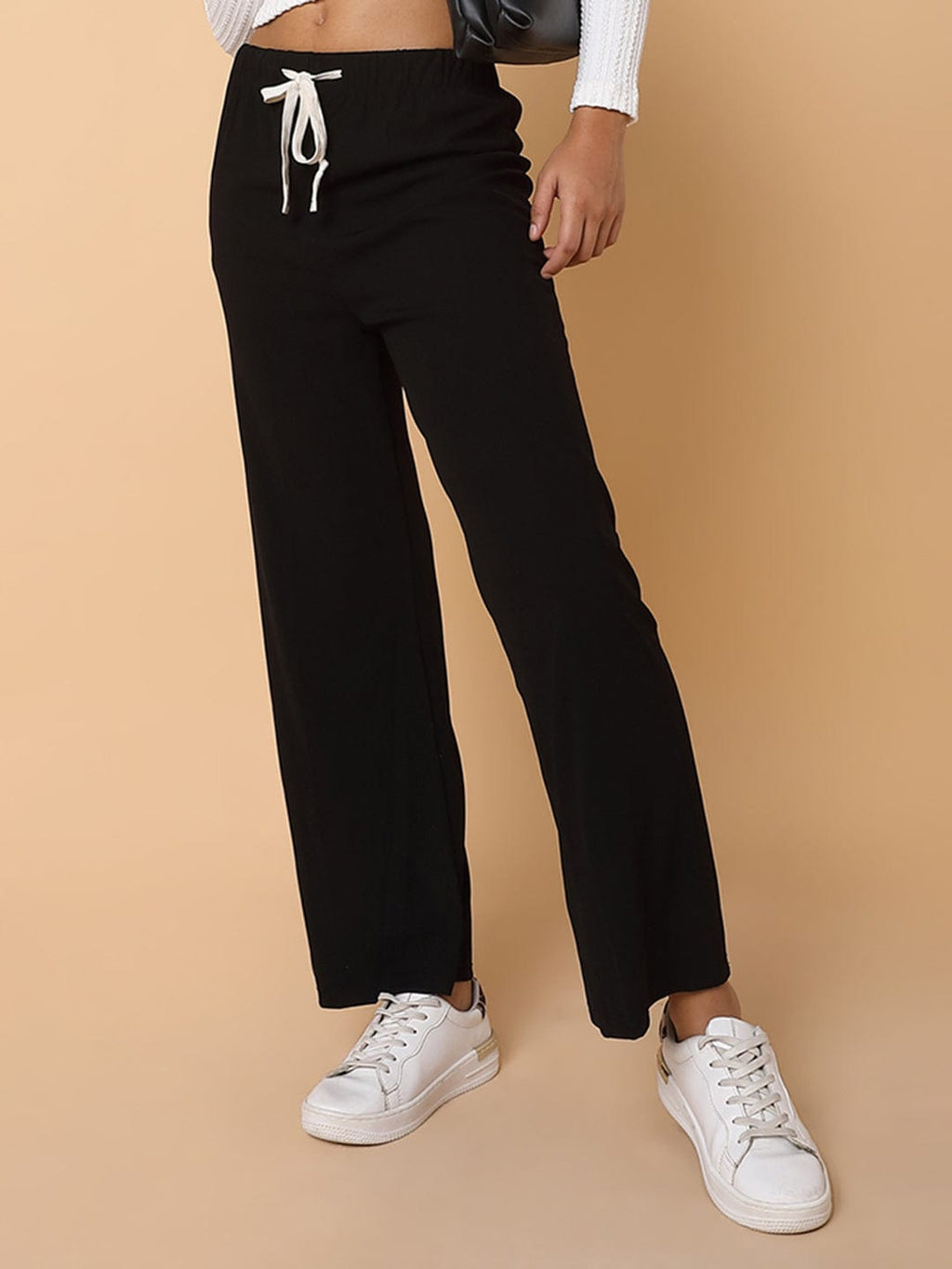 Women's Black Comfort Slim Fit Trousers