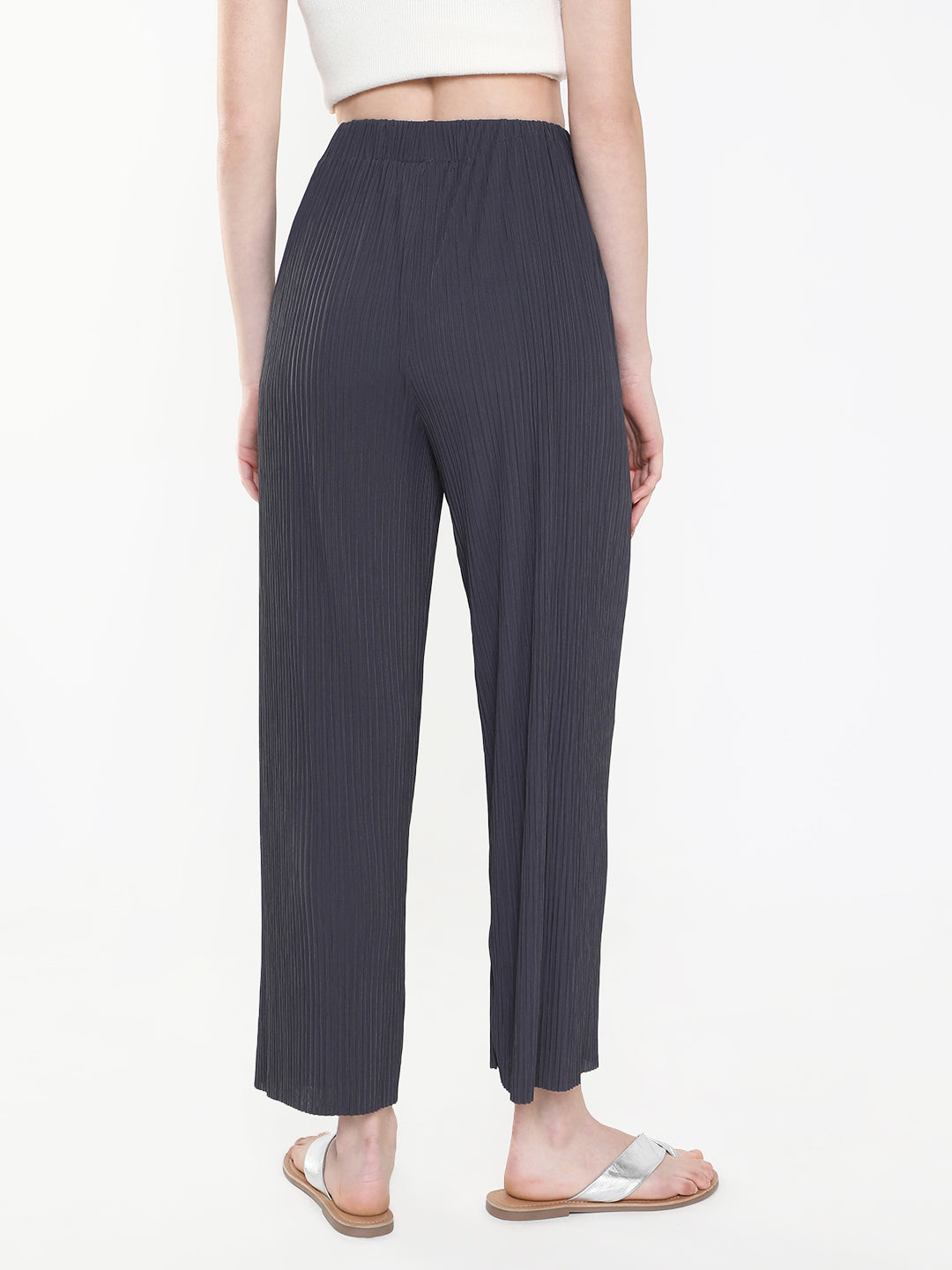 Women's Grey Comfort Slim Fit Trousers