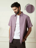 Textured Cotton Slim Fit Shirt | Pink