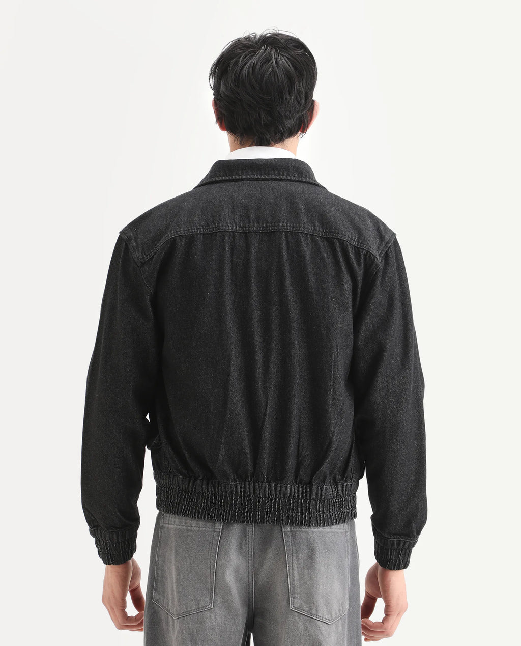 Rare Rabbit Men's Circe Black Cotton Plain Oversized Fit Full Sleeve Spread Collar Jacket