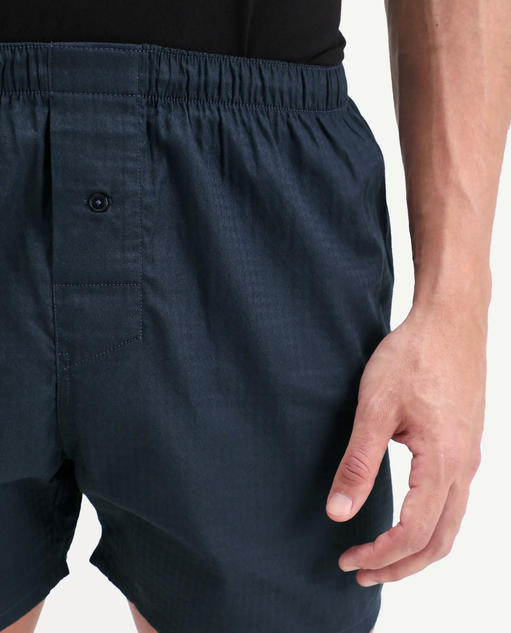 Rare Rabbit Men's Kiva Dark Navy Lyocell Regular Fit Checks Boxer