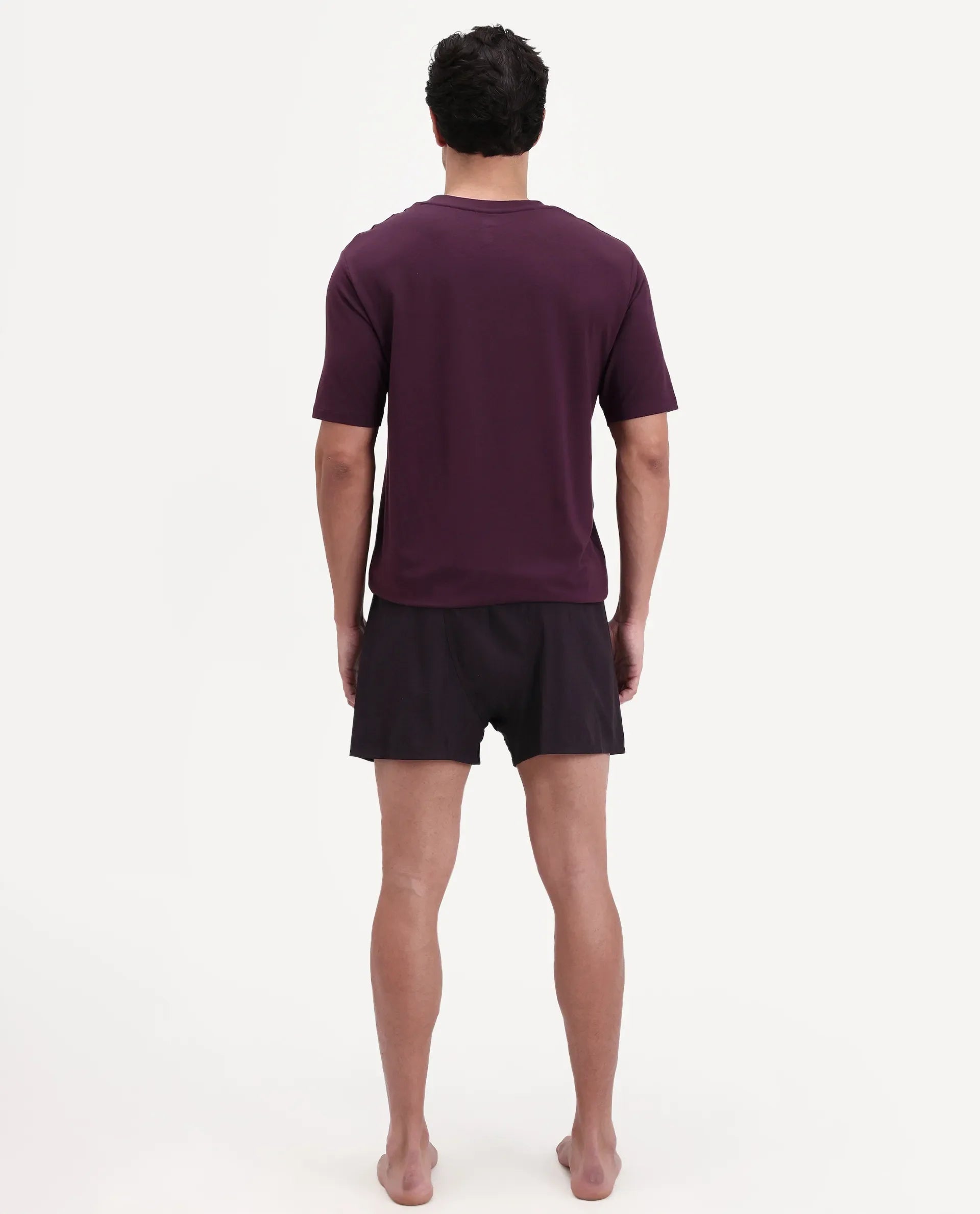 Rare Rabbit Men's Kiva Dark Maroon Lyocell Regular Fit Checks Boxer