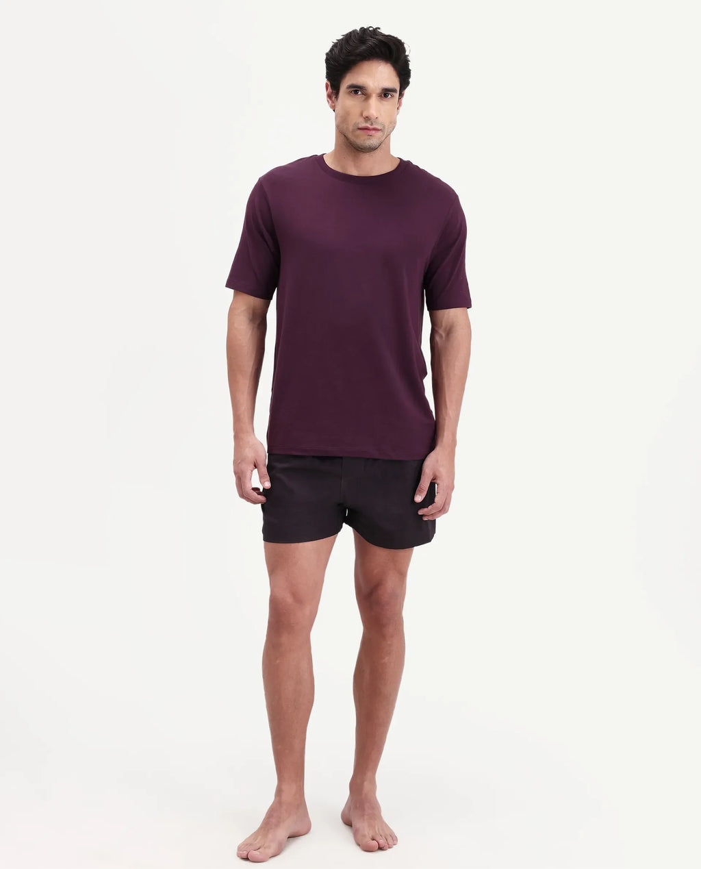 Rare Rabbit Men's Kiva Dark Maroon Lyocell Regular Fit Checks Boxer