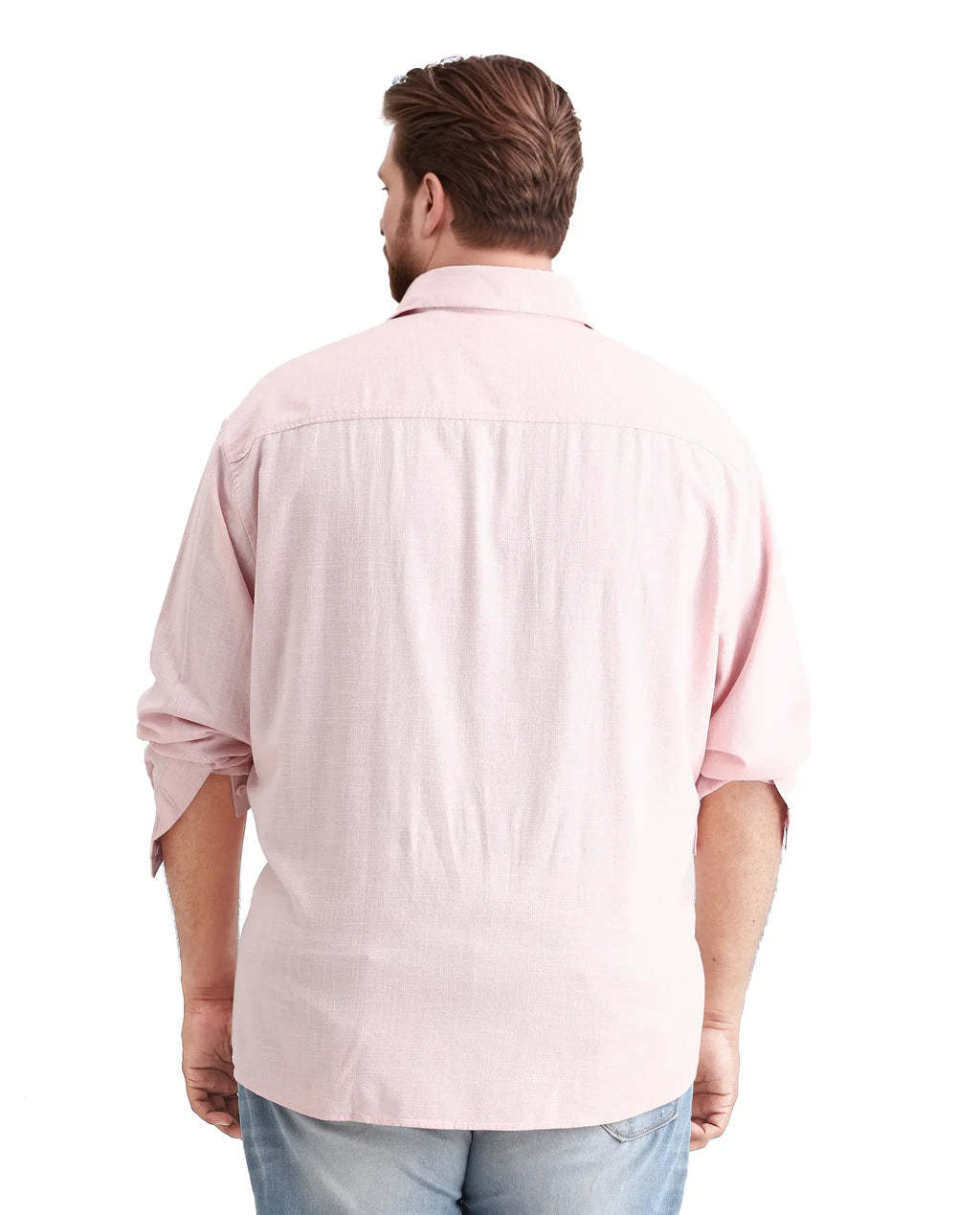 Rare Rabbit Men's Royo Big Light Pink Cotton Blend Fabric Full Sleeve Spread Collar Button Closure Regular Fit Plain Shirt