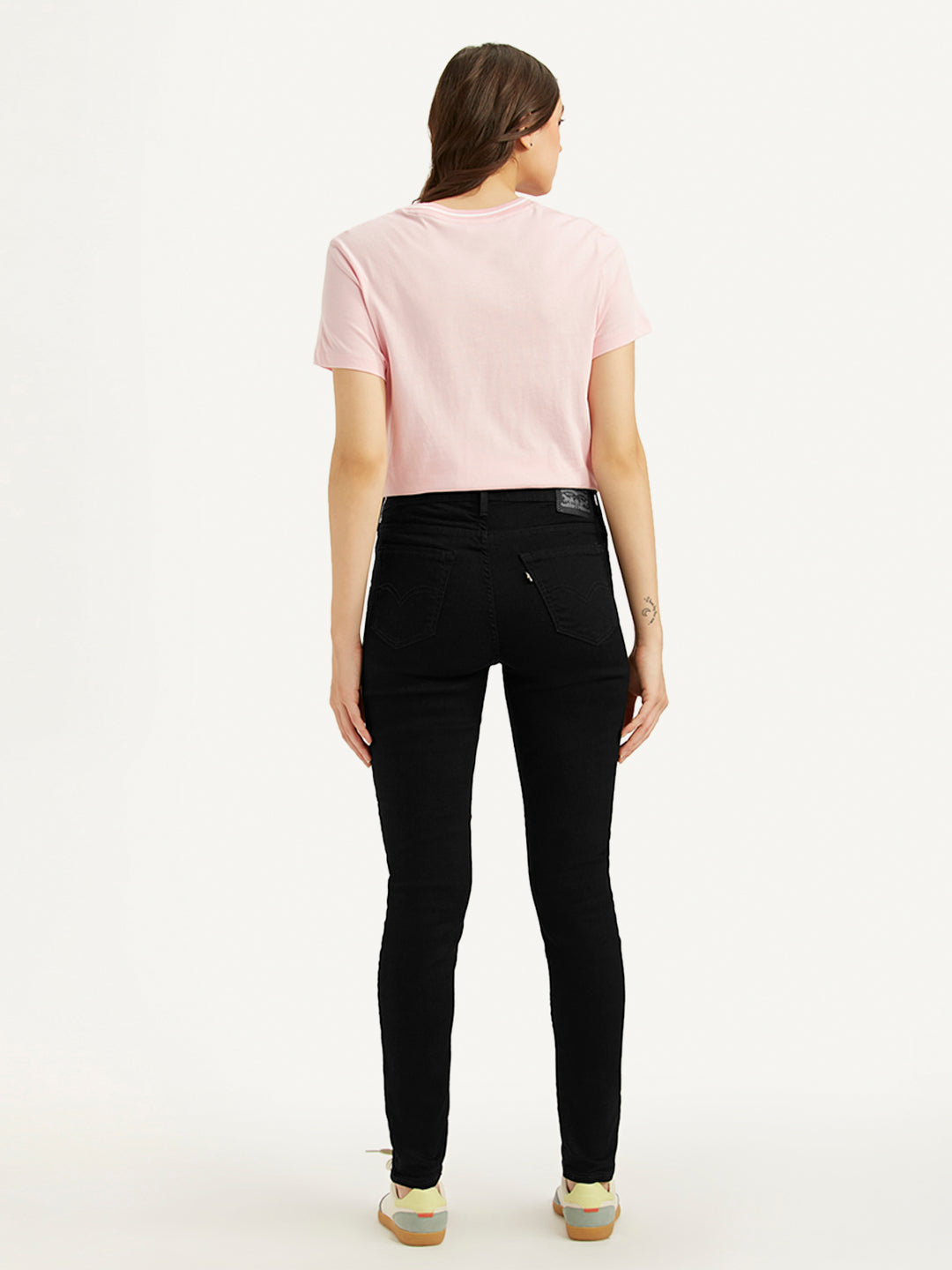 Women's 711 Black Skinny Fit Mid Rise Jeans