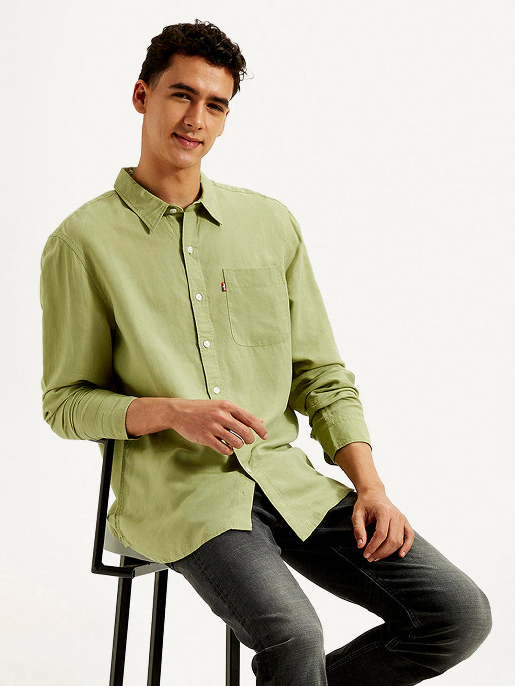 Men's Solid Slim Fit Linen Shirt