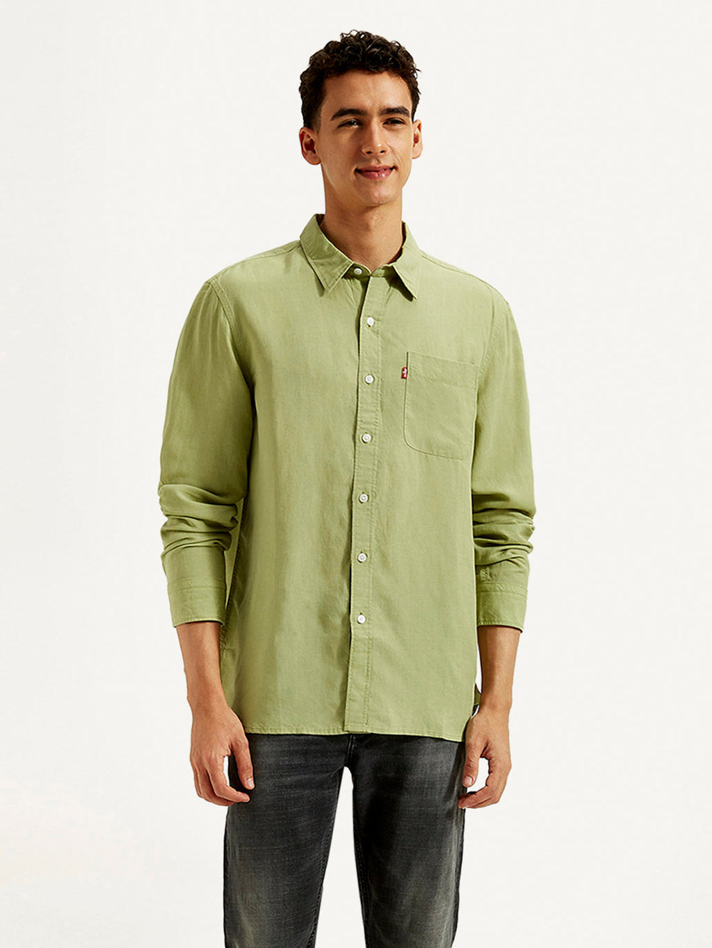 Men's Solid Slim Fit Linen Shirt