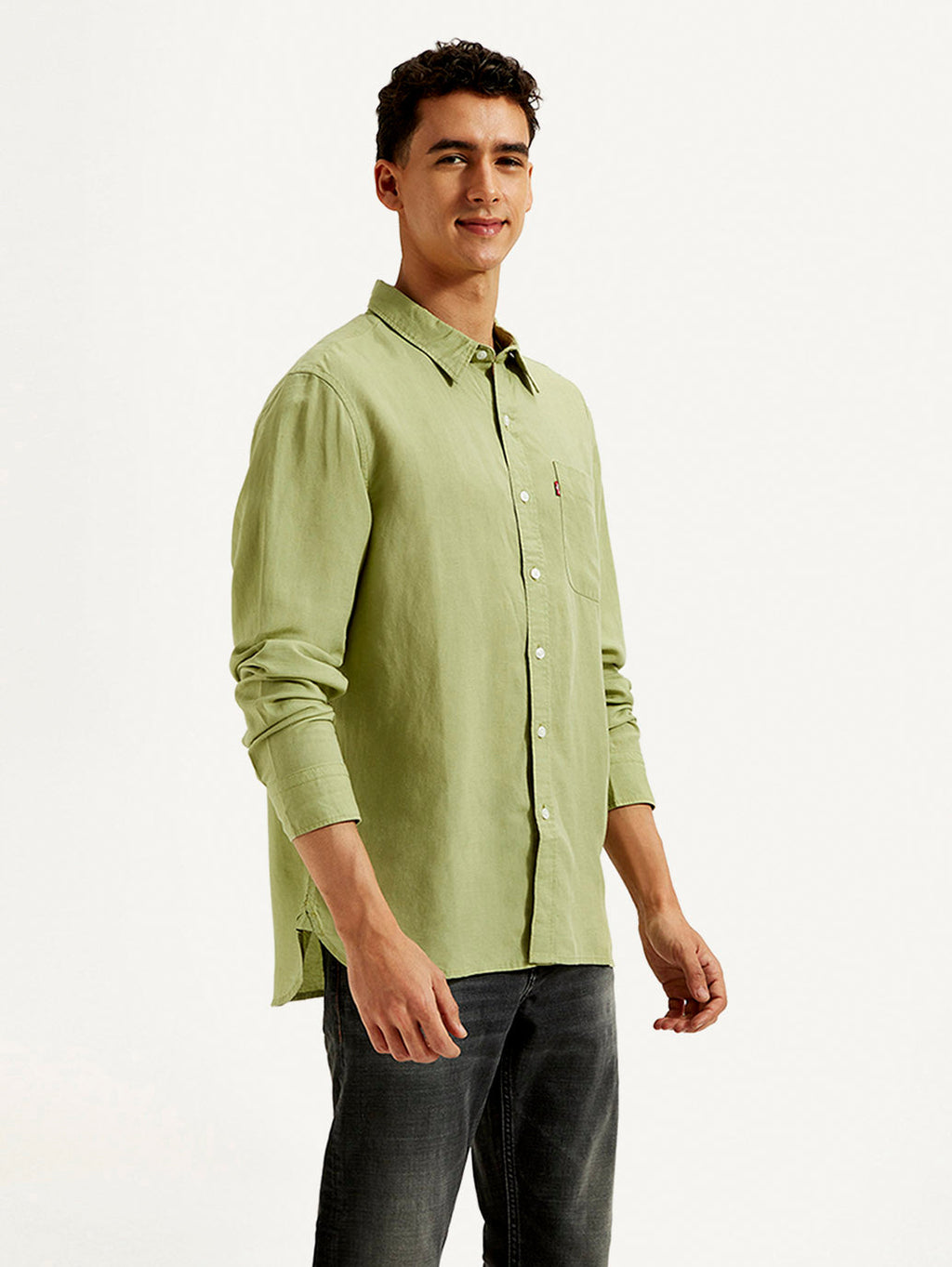 Men's Solid Slim Fit Linen Shirt