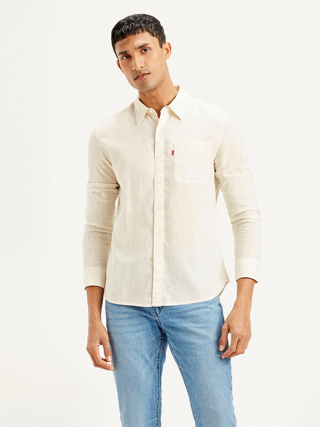 Men's Solid Slim Fit Linen Shirt