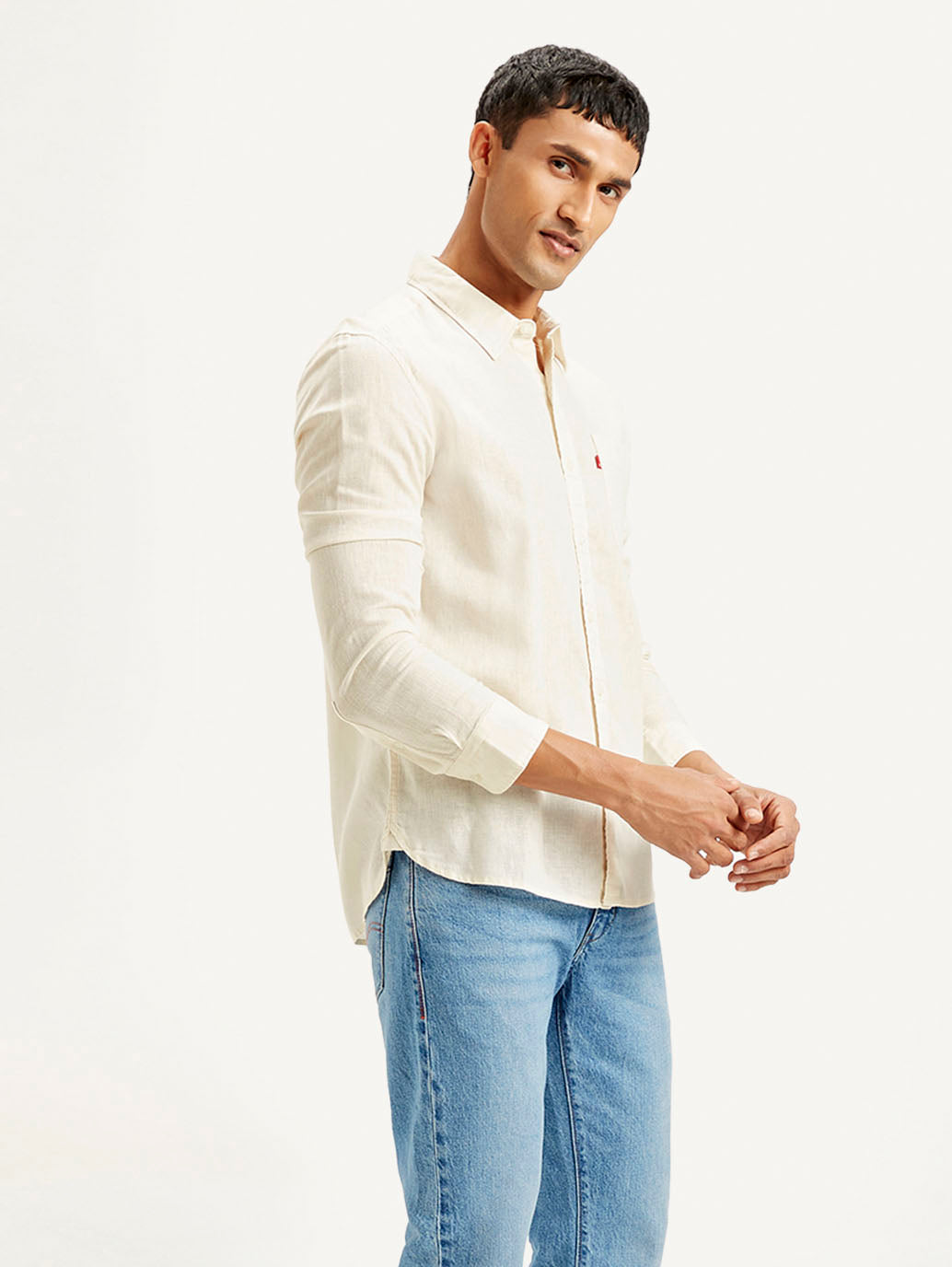 Men's Solid Slim Fit Linen Shirt