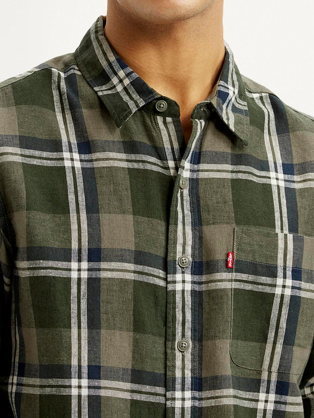Men's Checkered Multi Color Slim Fit Linen Shirt