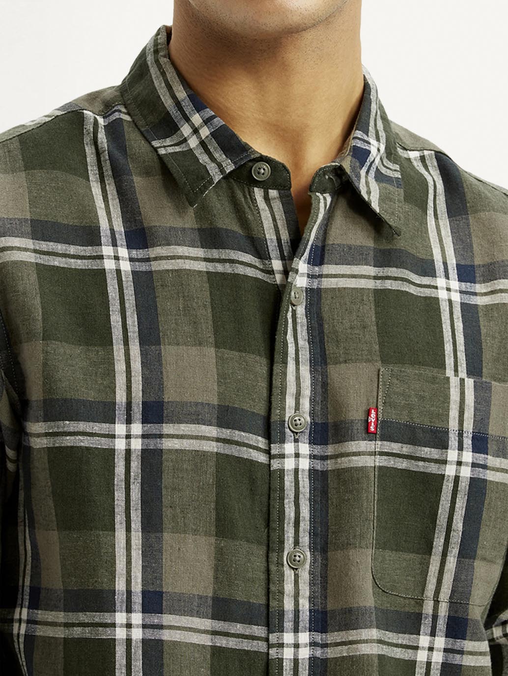 Men's Checkered Multi Color Slim Fit Linen Shirt
