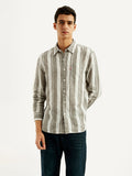 Men's Striped Slim Fit Linen Shirt
